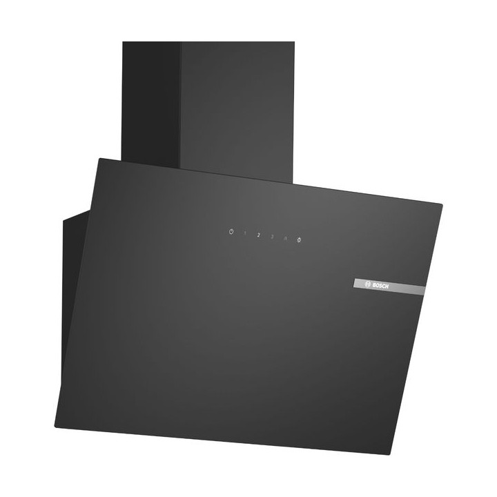 Bosch Serie 2 Wall Mounted Angled Cooker Hood with Touch Control LED Lights Black 60cm - DWK65DK60B