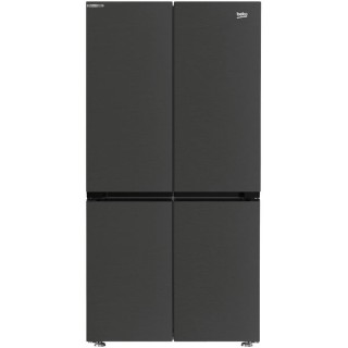 Beko American Style Side By Side Fridge Freezer with LED Display Black Steel 978mm - GN446224DVPZ