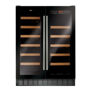 CDA 600mm Freestanding / Under Counter Wine Cooler Double Door Black - FWC624BL