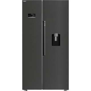Beko American Style Side By Side Fridge Freezer with LED Display Black Steel 980mm - ASD2442VPZ