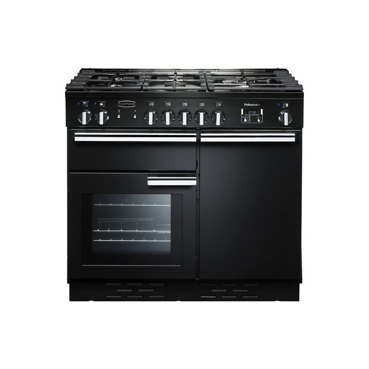 Rangemaster Professional Plus Dual Fuel Range Cooker 100cm Black with Chrome Trim - PROP100DFFGB/C