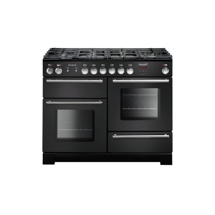 Rangemaster Infusion Dual Fuel Range Cooker Charcoal Black 110cm - INF110DFFCB