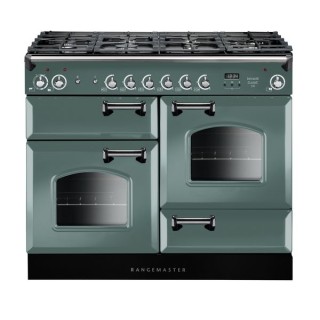 Rangemaster Infusion Dual Fuel Range Cooker Mineral Green 110cm - INF110DFFMG