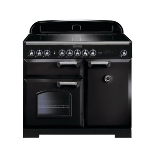 Rangemaster Classic Deluxe Induction Range Cooker 100cm Black with Chrome Trim - CDL100EIBL/C