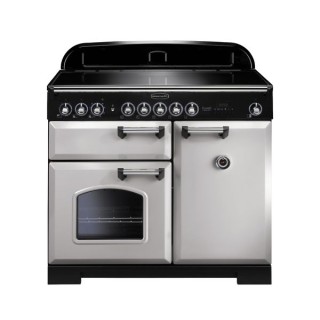 Rangemaster Classic Deluxe Induction Range Cooker 100cm Royal Pearl with Chrome Trim - CDL100EIRP/C