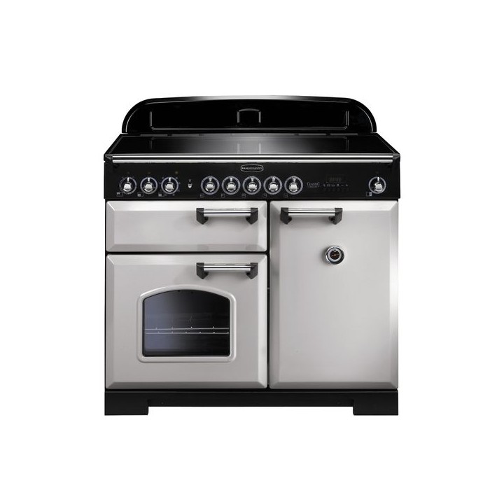 Rangemaster Classic Deluxe Induction Range Cooker 100cm Royal Pearl with Chrome Trim - CDL100EIRP/C