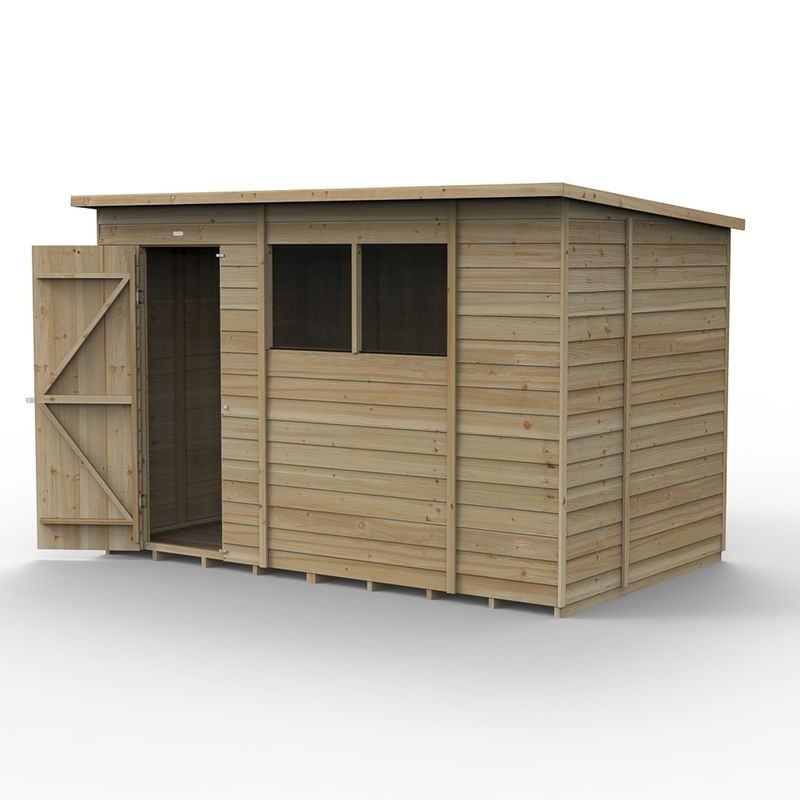 4LIFE Pent Shed 10 x 6 - Single Door - 2 Windows Installation