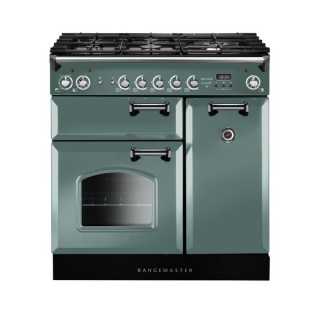 Rangemaster Infusion Dual Fuel Range Cooker Mineral Green 90cm - INF90DFFMG
