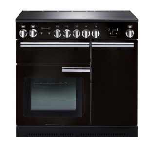 Rangemaster Professional Plus Induction Range Cooker 90cm Black with Chrome Trim - PROP90EIGB/C