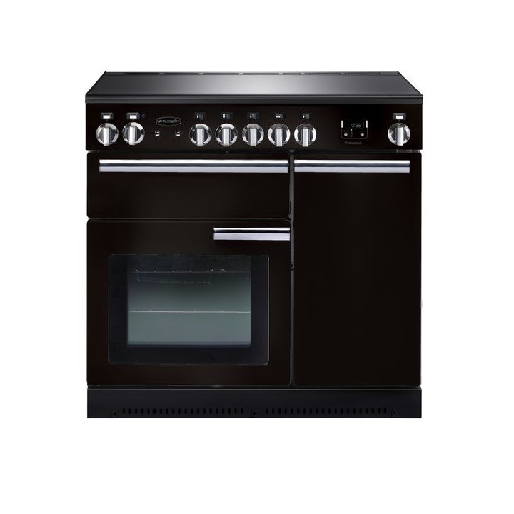 Rangemaster Professional Plus Induction Range Cooker 90cm Black with Chrome Trim - PROP90EIGB/C