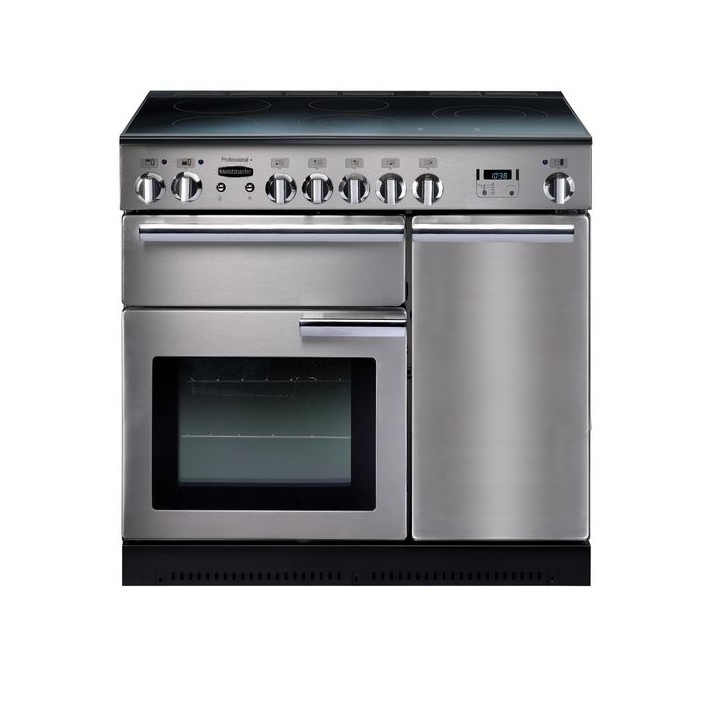 Rangemaster Professional Plus Induction Range Cooker 90cm Stainless Steel with Chrome Trim - PROP90EISS/C