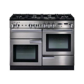 Rangemaster Professional Plus Dual Fuel Range Cooker 110cm Stainless Steel with Chrome Trim - PROP110DFFSS/C
