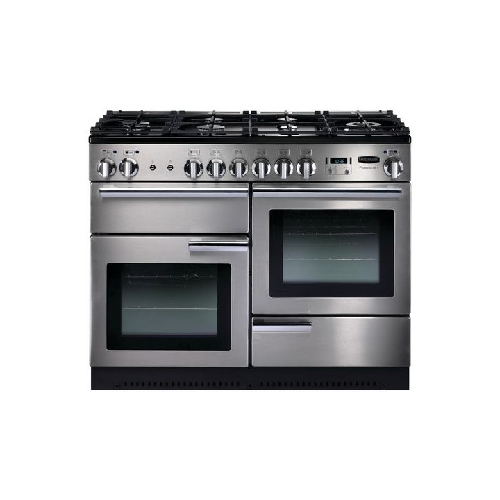 Rangemaster Professional Plus Dual Fuel Range Cooker 110cm Stainless Steel with Chrome Trim - PROP110DFFSS/C