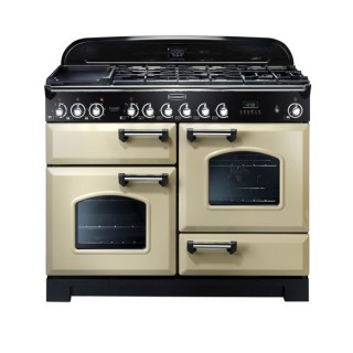Rangemaster Classic Deluxe Dual Fuel Range Cooker 110cm Cream with Chrome Trim - CDL110DFFCR/C