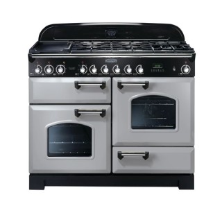 Rangemaster Classic Deluxe Dual Fuel Range Cooker 110cm Royal Pearl with Chrome Trim - CDL110DFFRP/C