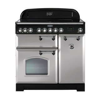 Rangemaster Classic Deluxe Induction Range Cooker 90cm Royal Pearl with Chrome Trim - CDL90EIRP/C