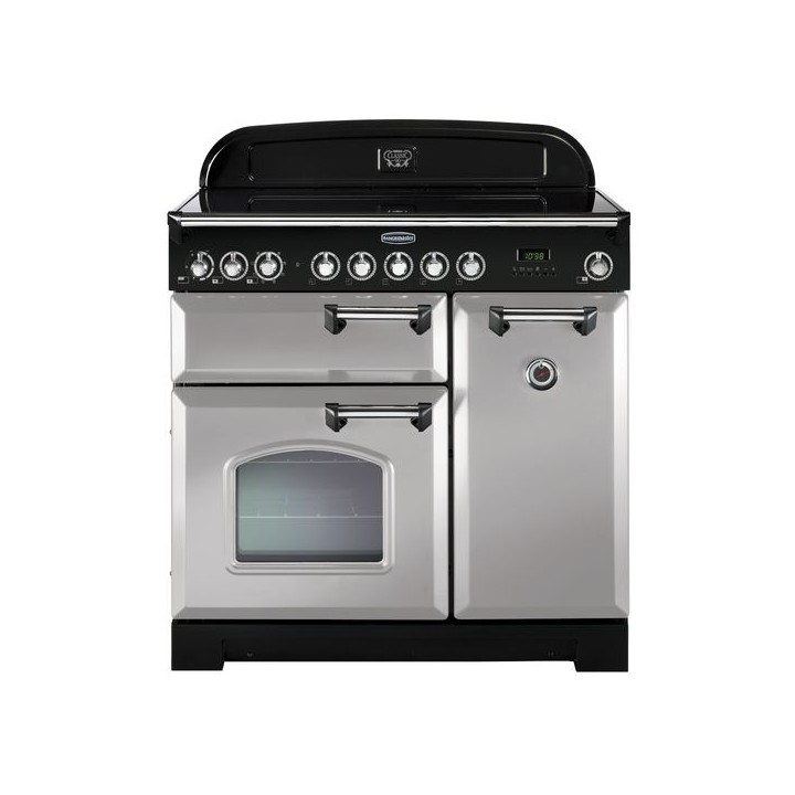 Rangemaster Classic Deluxe Induction Range Cooker 90cm Royal Pearl with Chrome Trim - CDL90EIRP/C