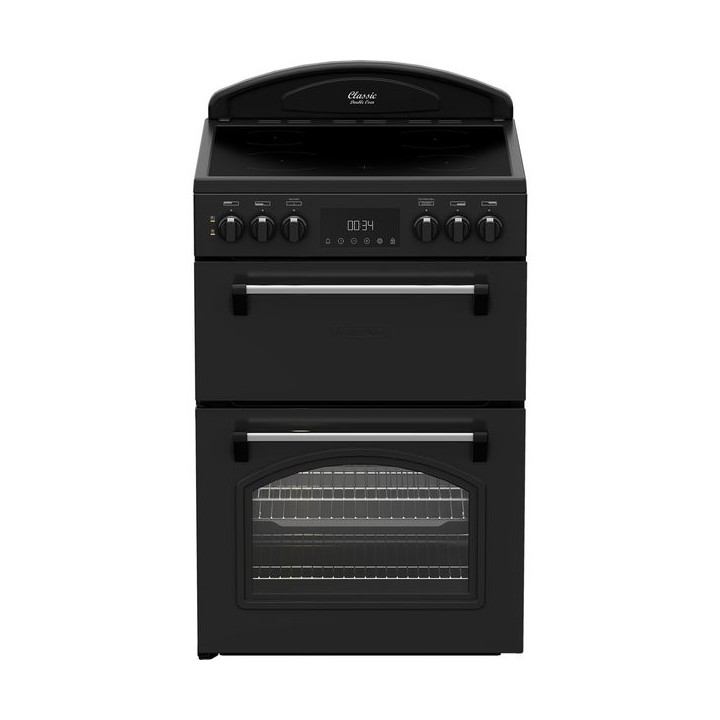 Beko Leisure 60cm Electric Range Style Cooker with Two Ovens Black - CLB60ECK