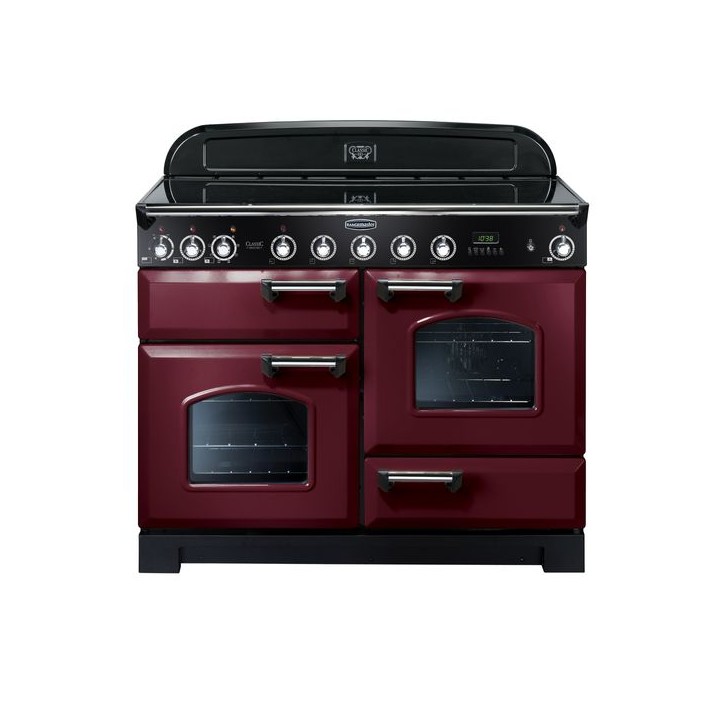 Rangemaster Classic Deluxe Induction Range Cooker 110cm Cranberry with Chrome Trim - CDL110EICY/C