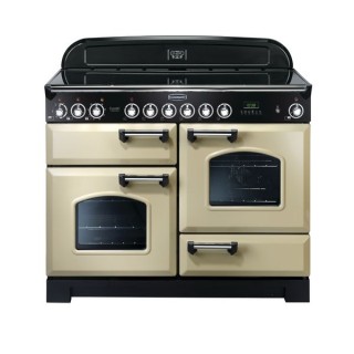 Rangemaster Classic Deluxe Induction Range Cooker 110cm Cream with Chrome Trim - CDL110EICR/C