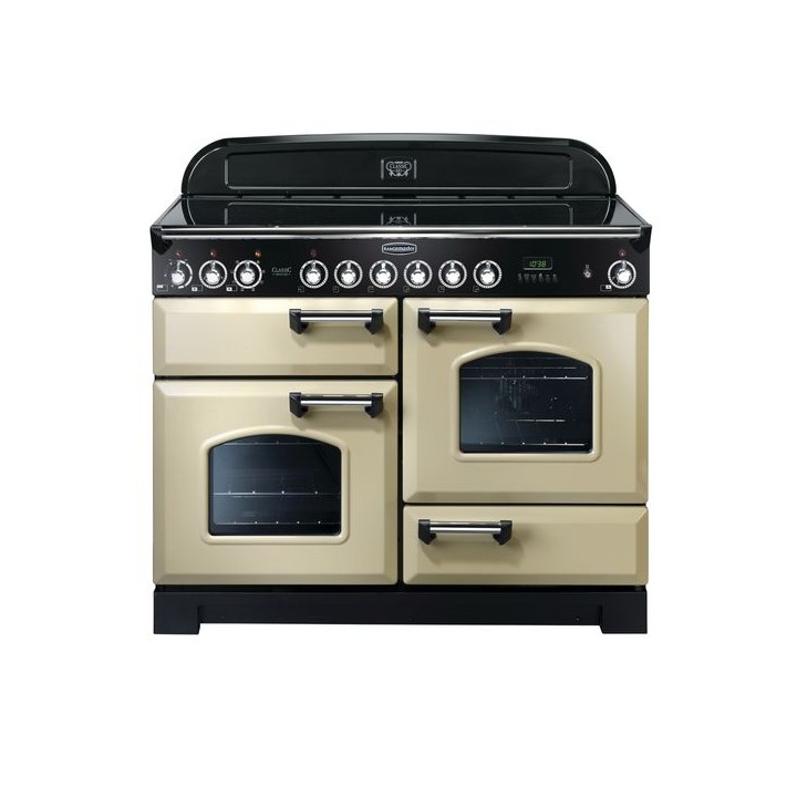 Rangemaster Classic Deluxe Induction Range Cooker 110cm Cream with Chrome Trim - CDL110EICR/C