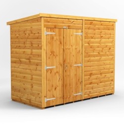 8 x 4 Power Windowless Pent Double Door