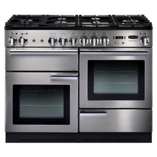 Rangemaster Professional Plus Natural Gas Range Cooker 110cm Stainless Steel with Chrome Trim - PROP110NGFSS/ HD