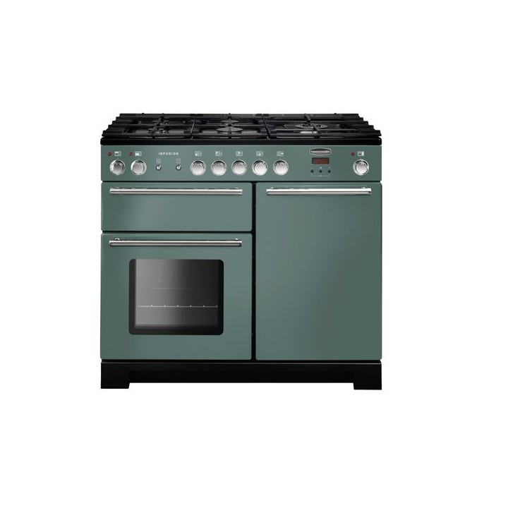 Rangemaster Infusion Dual Fuel Range Cooker Mineral Green 100cm - INF100DFFMG