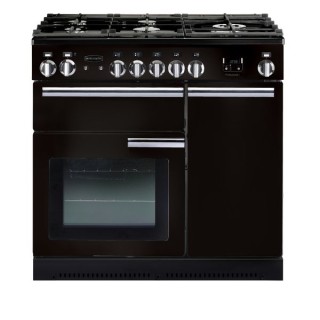 Rangemaster Professional Plus Dual Fuel Range Cooker 90cm Black with Chrome Trim - PROP90DFFGB/C