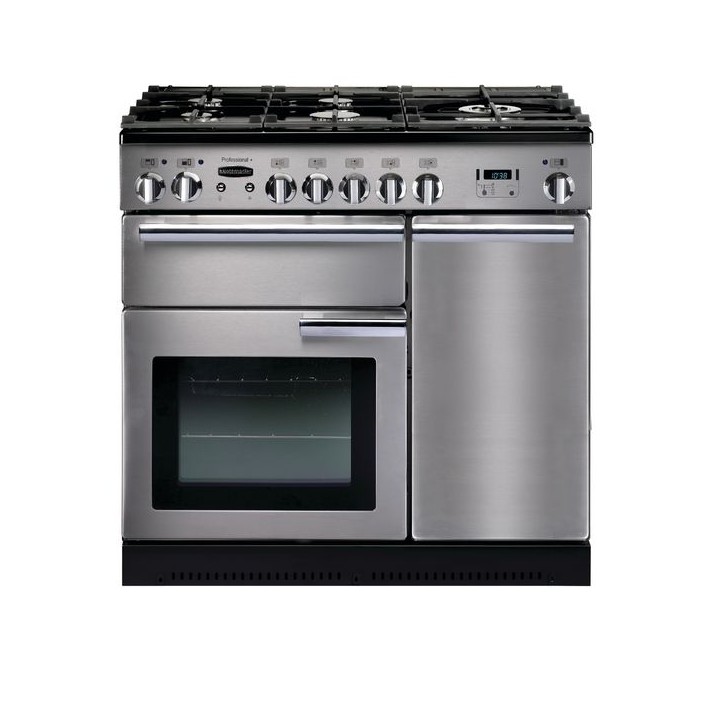 Rangemaster Professional Plus Dual Fuel Range Cooker 90cm Stainless Steel with Chrome Trim - PROP90DFFSS/C