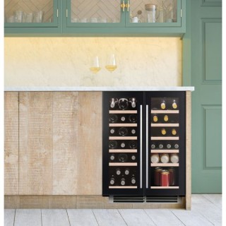 Caple Sense Twin Zone 2 Door Wine Cooler Black 60cm - WI6235