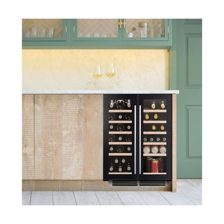 Caple Sense Twin Zone 2 Door Wine Cooler Black 60cm - WI6235