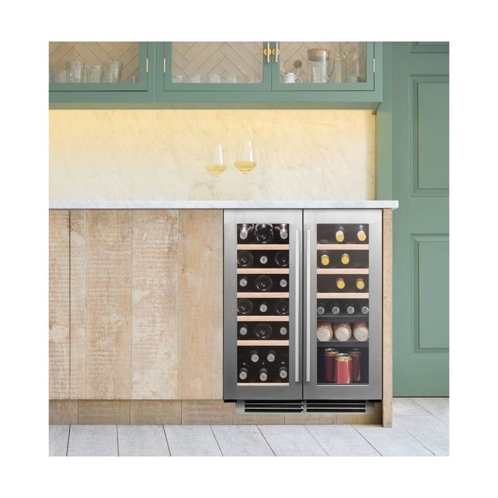 Caple Classic Twin Zone 2 Door Wine Cooler Stainless Steel 60cm - WI6234