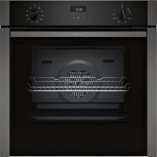 NEFF N50 Single Slide and Hide Oven Black with Grey Trim - B3ACE4AG3B