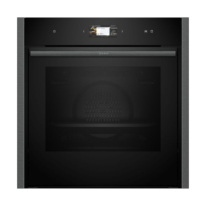 NEFF N90 Home Connect Built In Single Oven with Intensive Steam and Slide & Hide Handle Graphite Grey 60cm - B64FS31G0B