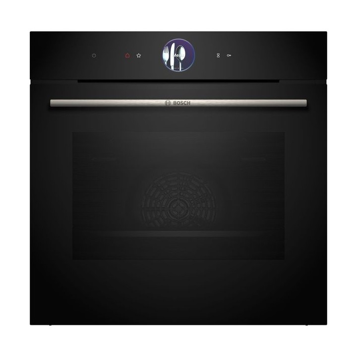 Bosch Serie 8 Built in Home Connect Pyrolytic Touch Control Plus Single Oven Black 60cm - HBG7764B1B