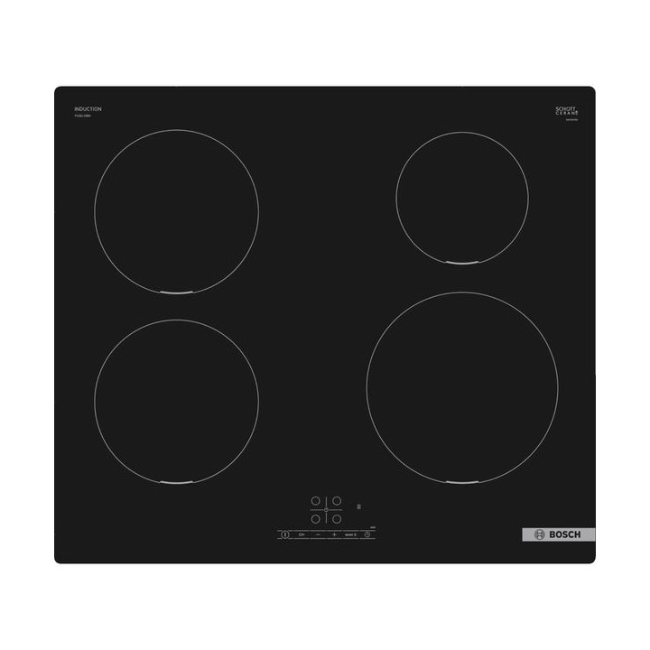 Bosch Serie 4 Plug and Play Induction Hob with Touch Control and Power Boost Black Glass 60cm - PUE611BB5B