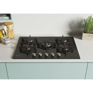 Candy Five Zone Gas Hob with Rotary Controls Black 75cm - CVG74WPB