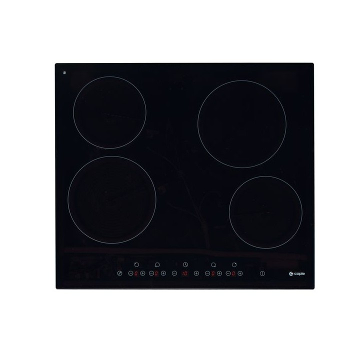 Caple C816C Four Zone Ceramic Frameless Hob with Touch Controls Black Glass 60cm