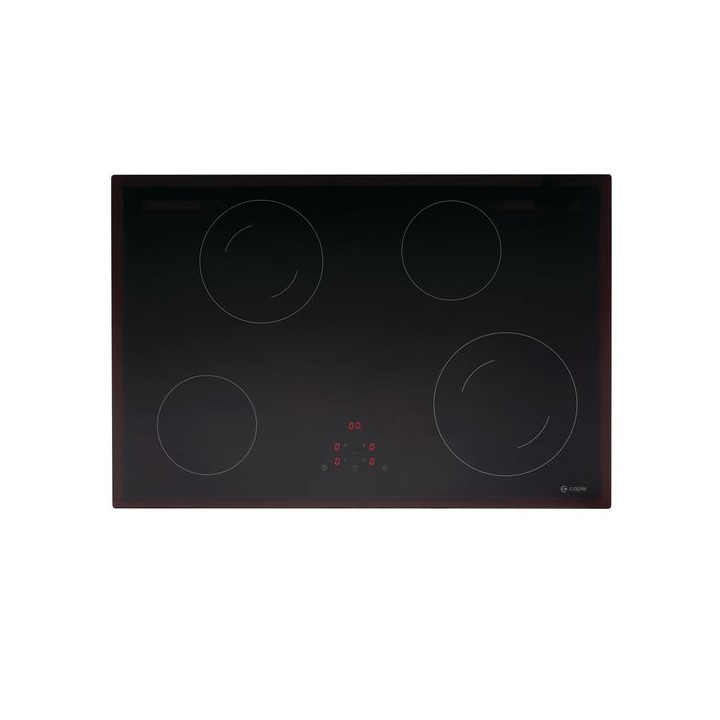 Caple C824C Four Zone Ceramic Frameless Hob with Touch Controls Black Glass 75cm