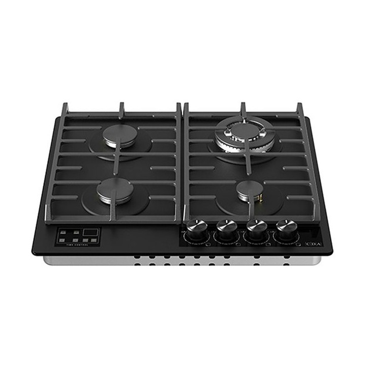 CDA HVG631MB 60cm 4 Zones Gas On Glass Hob Black
