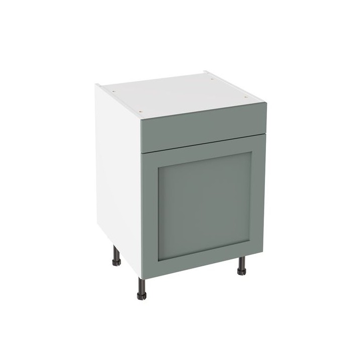 Flatpack 600 Drawerline Base Cabinet Shaker Ultra Matt Sage Green