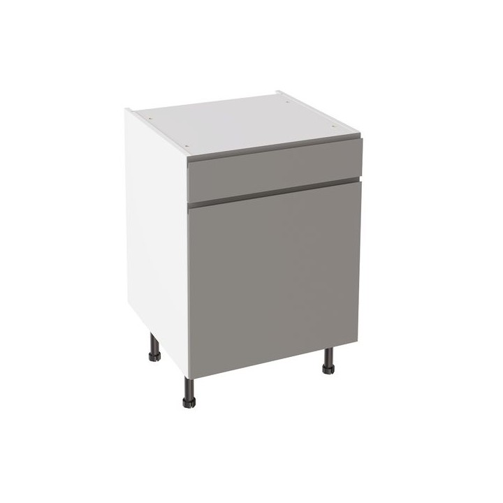 Flatpack 600 Drawerline Base Cabinet J-Pull Super Gloss Dust Grey