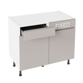 Flatpack 1000 Drawerline Base Cabinet J-Pull Super Gloss Light Grey