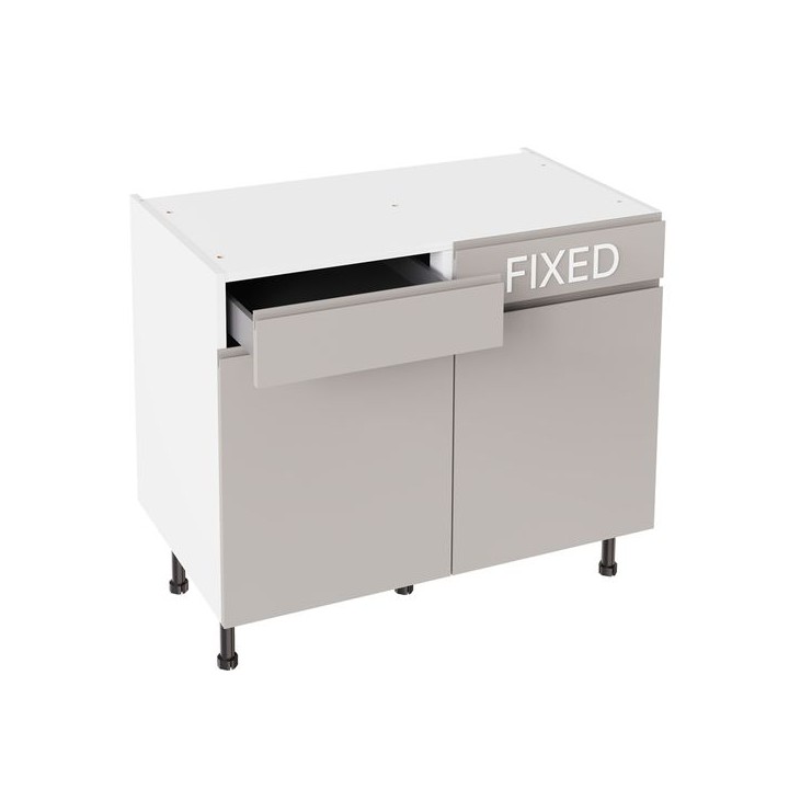 Flatpack 1000 Drawerline Base Cabinet J-Pull Super Gloss Light Grey