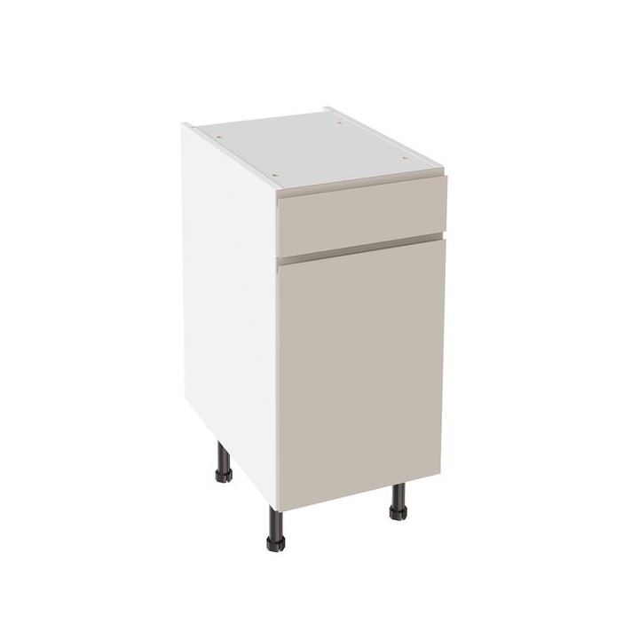 Flatpack 400 Drawerline Base Cabinet J-Pull Super Gloss Light Grey