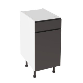 Flatpack 400 Drawerline Base Cabinet J-Pull Super Gloss Graphite