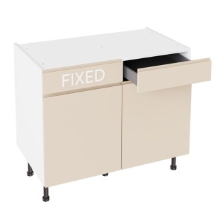 Flatpack 1000 Drawerline Base Cabinet J-Pull Super Gloss Cashmere