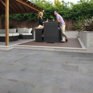 Marshalls Fairstone Slate Casarta Natural Stone Paving Silver Grey 800 x 400mm
