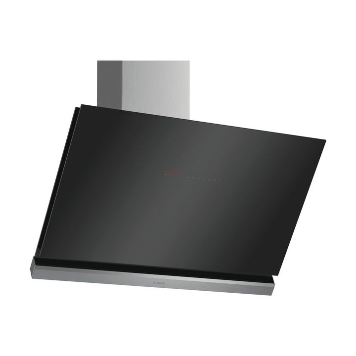 Bosch Serie 8 90cm Angled Glass Cooker Hood Black with Home Connect - DWK98PR60B